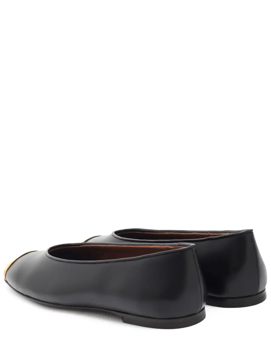 Балетки кожаные