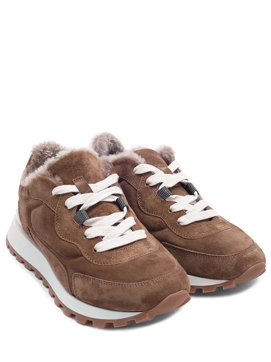 Кроссовки замшевые на меху