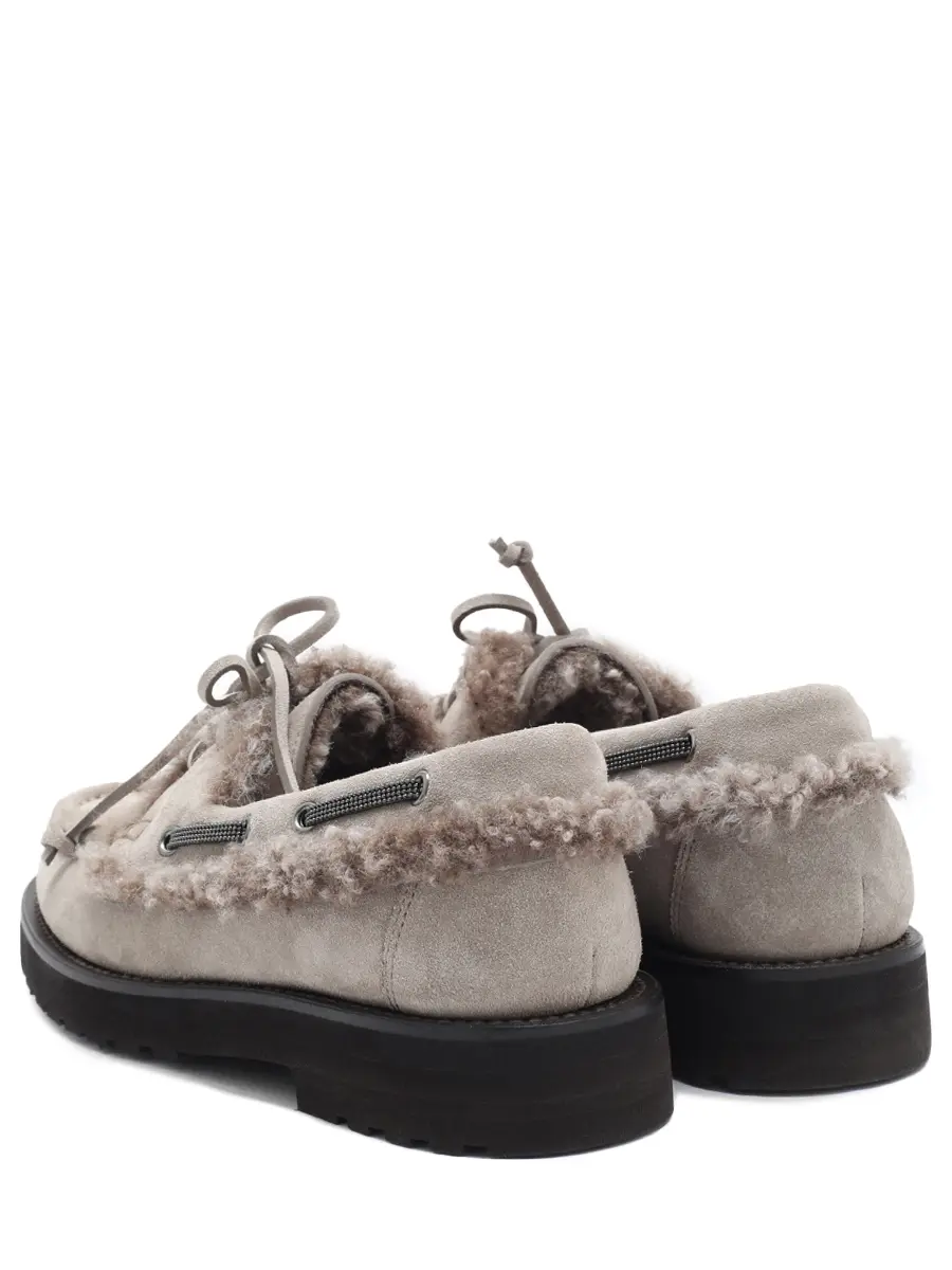 Топсайдеры замшевые на меху