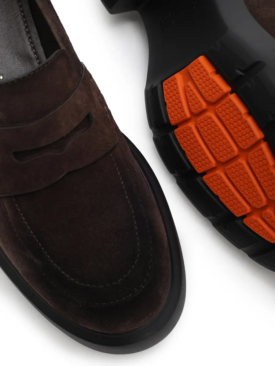 Лоферы замшевые