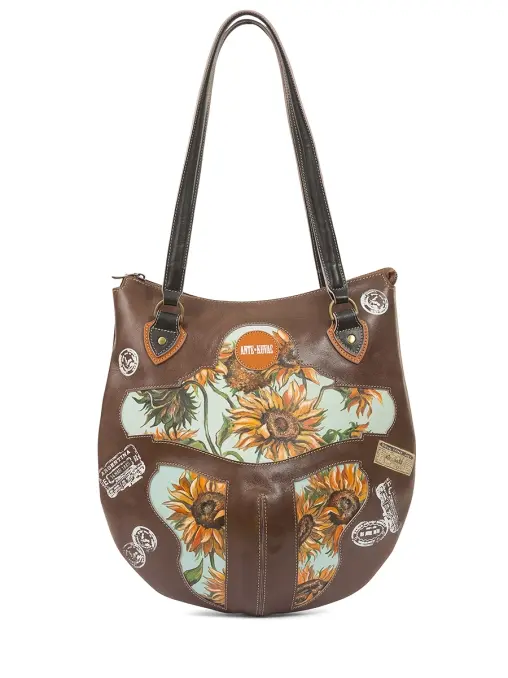 Сумка №19 кожаная "Подсолнухи для Mrs. Van Gogh" ANTE KOVAC