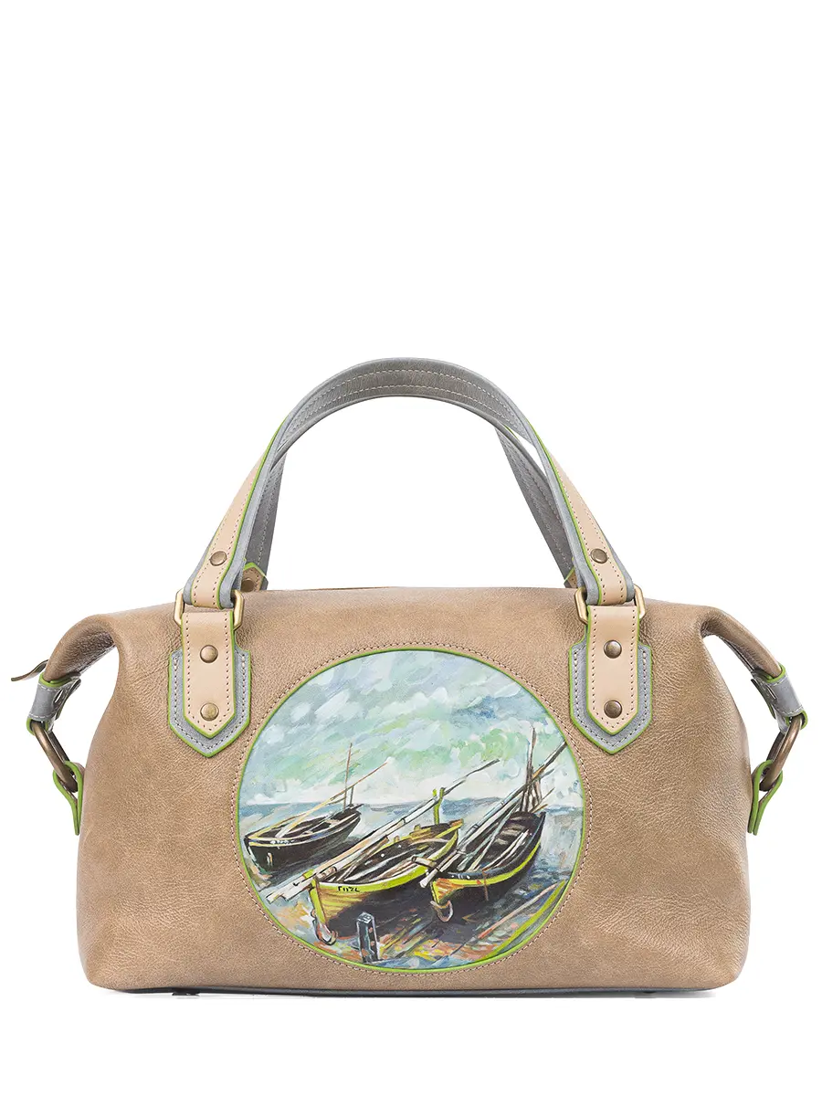 Сумка "Лодки Моне" кожаная