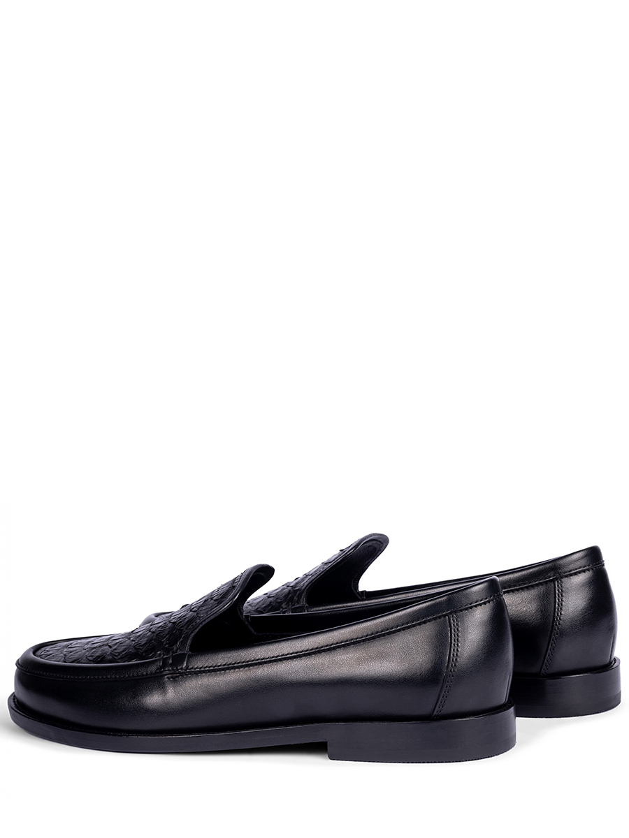 Лоферы "Python Black" кожаные