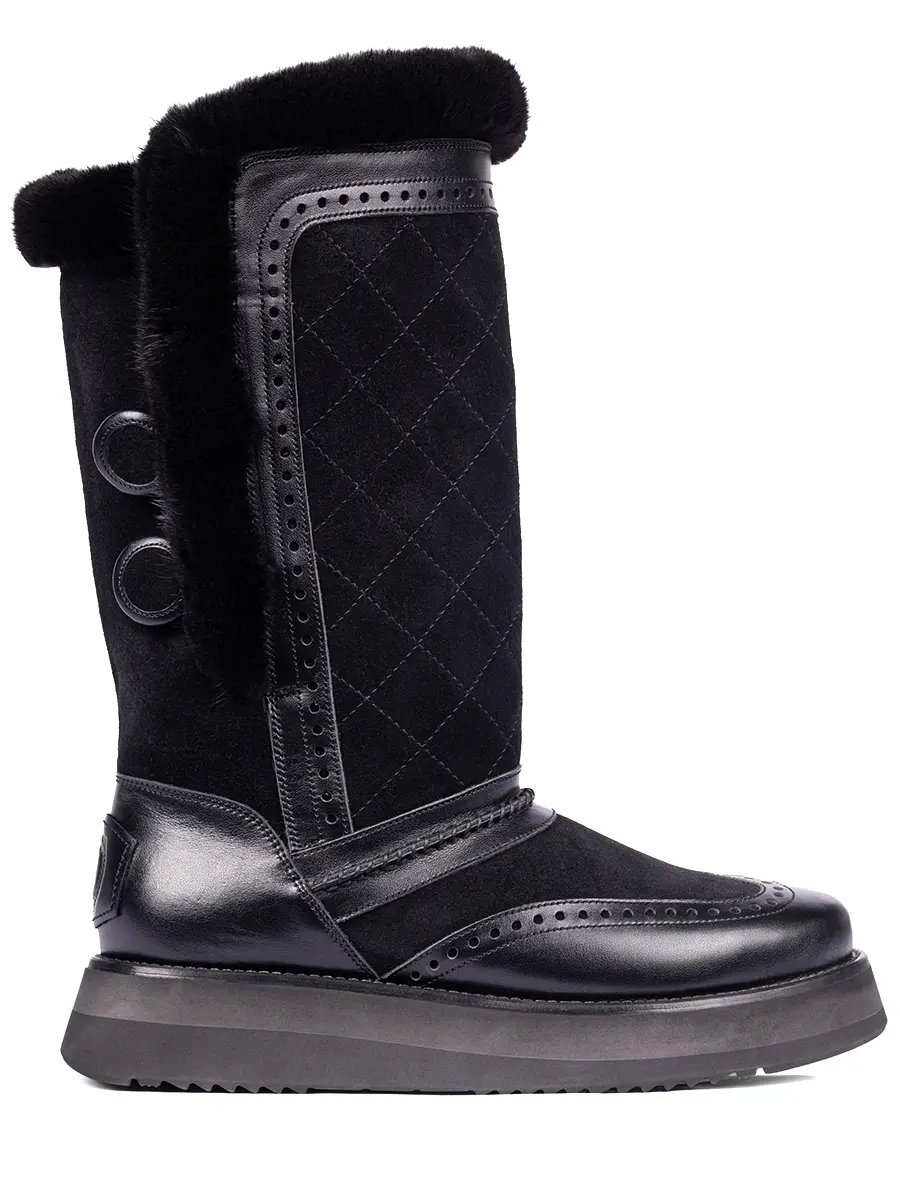 Сапоги комбинированные "Black button"