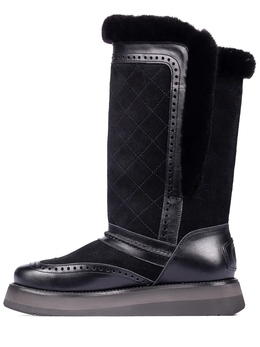 Сапоги комбинированные "Black button"