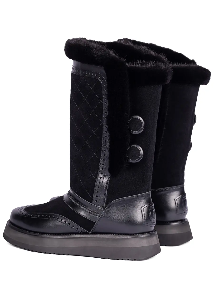 Сапоги комбинированные "Black button"