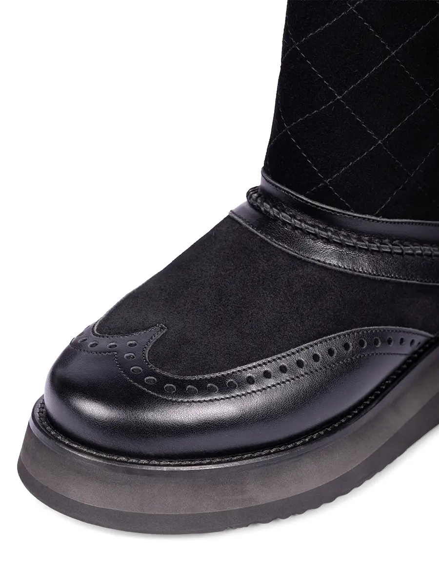 Сапоги комбинированные "Black button"