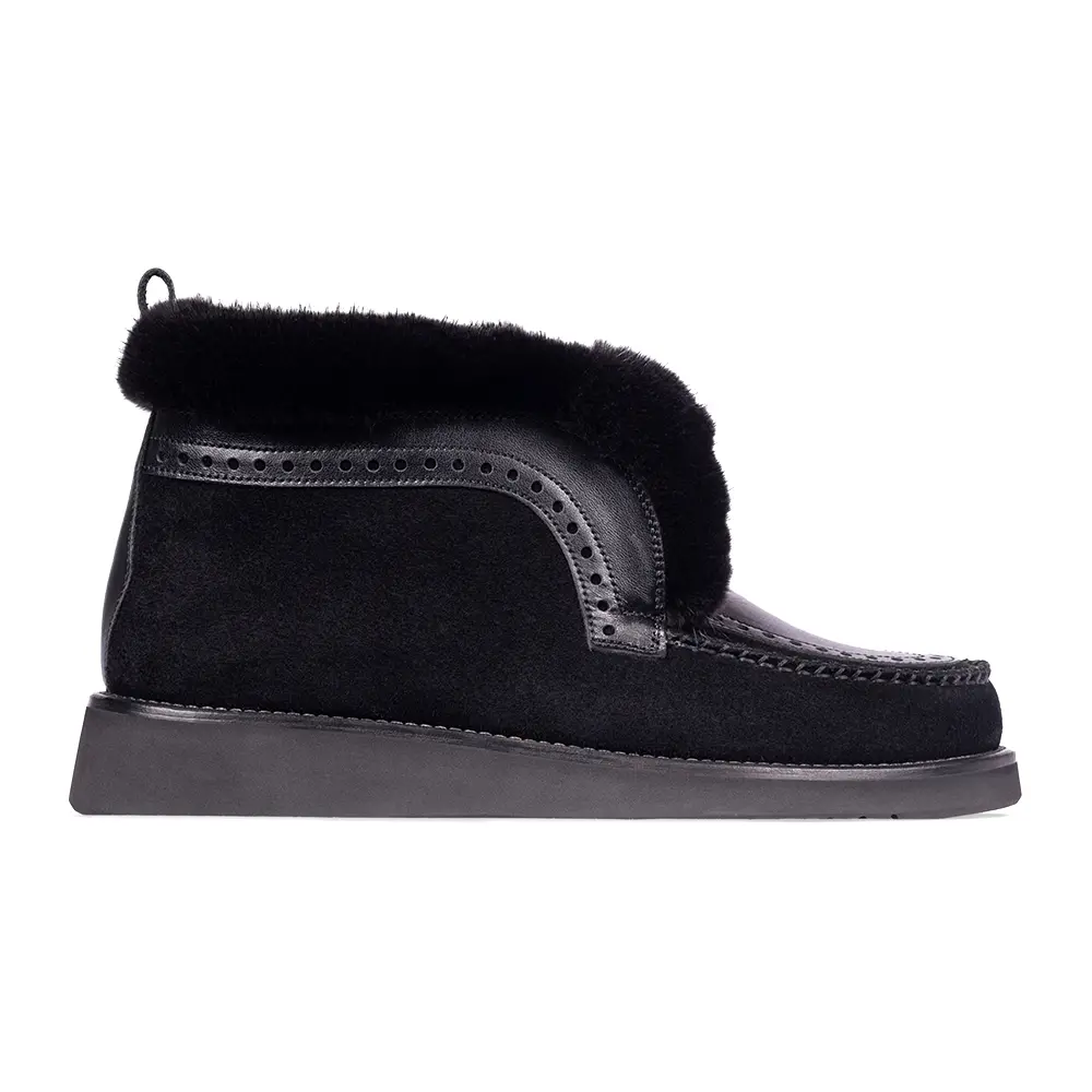 Ботинки замшевые "Black fur" на меху