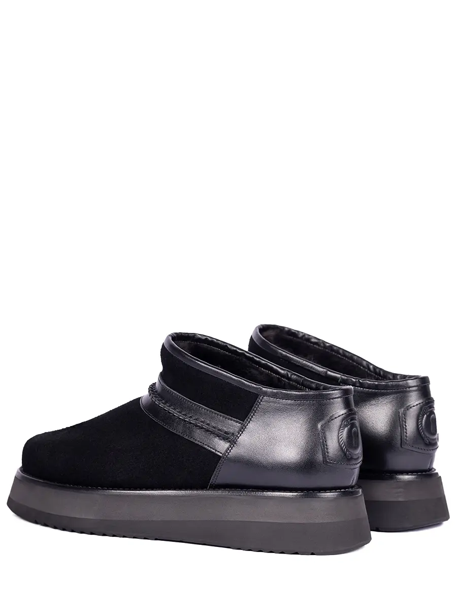 Угги кожаные "Black" на меху