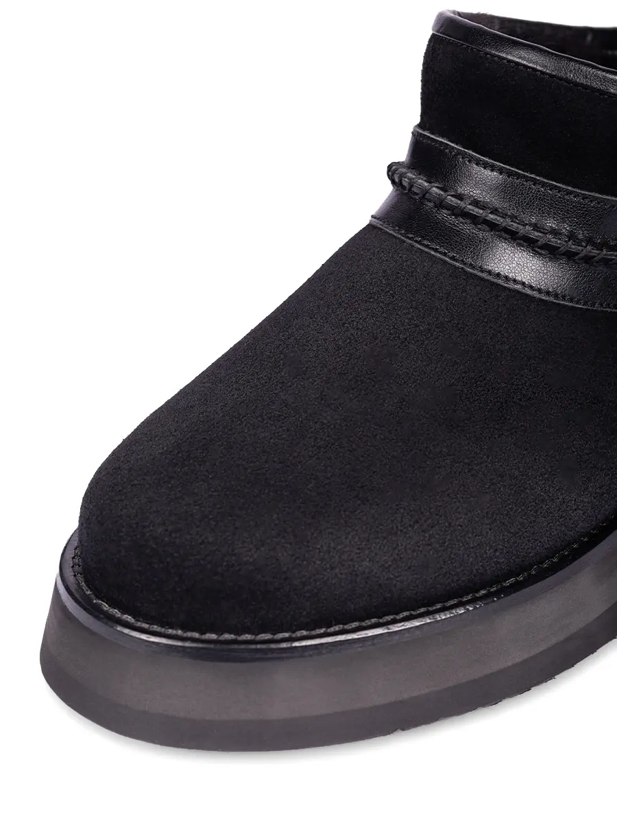 Угги кожаные "Black" на меху