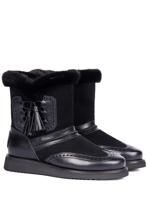 Полусапоги комбинированные "Black brush" на меху ANTE KOVAC