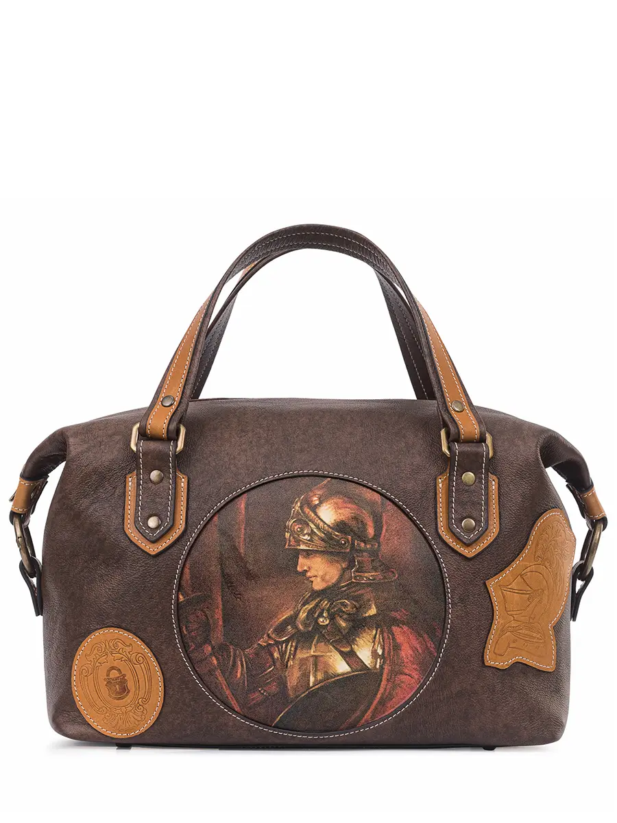 Сумка №7 "Мужчина в доспехах" кожаная