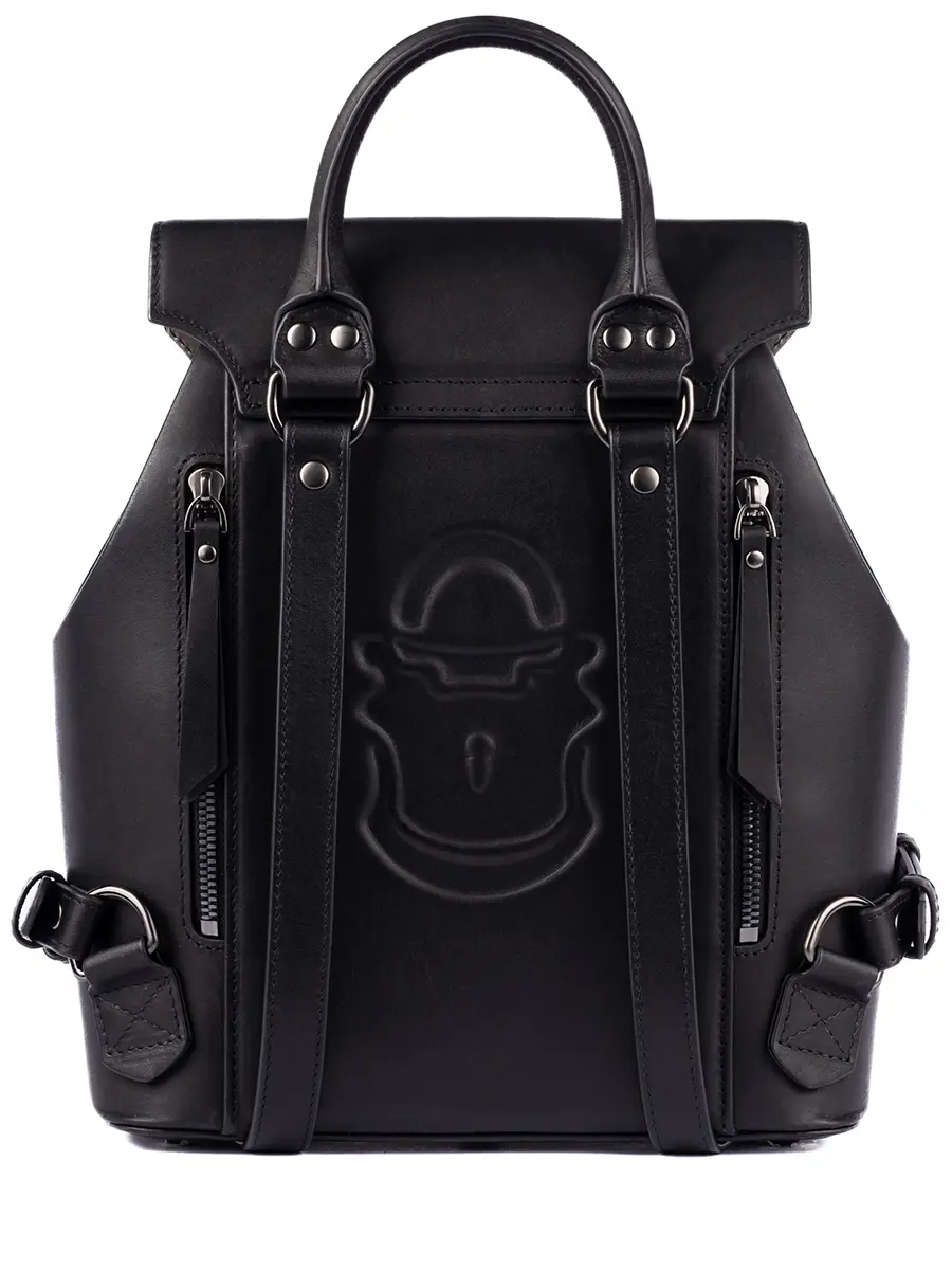 Рюкзак Сити "Ирисы в чёрном" кожаный