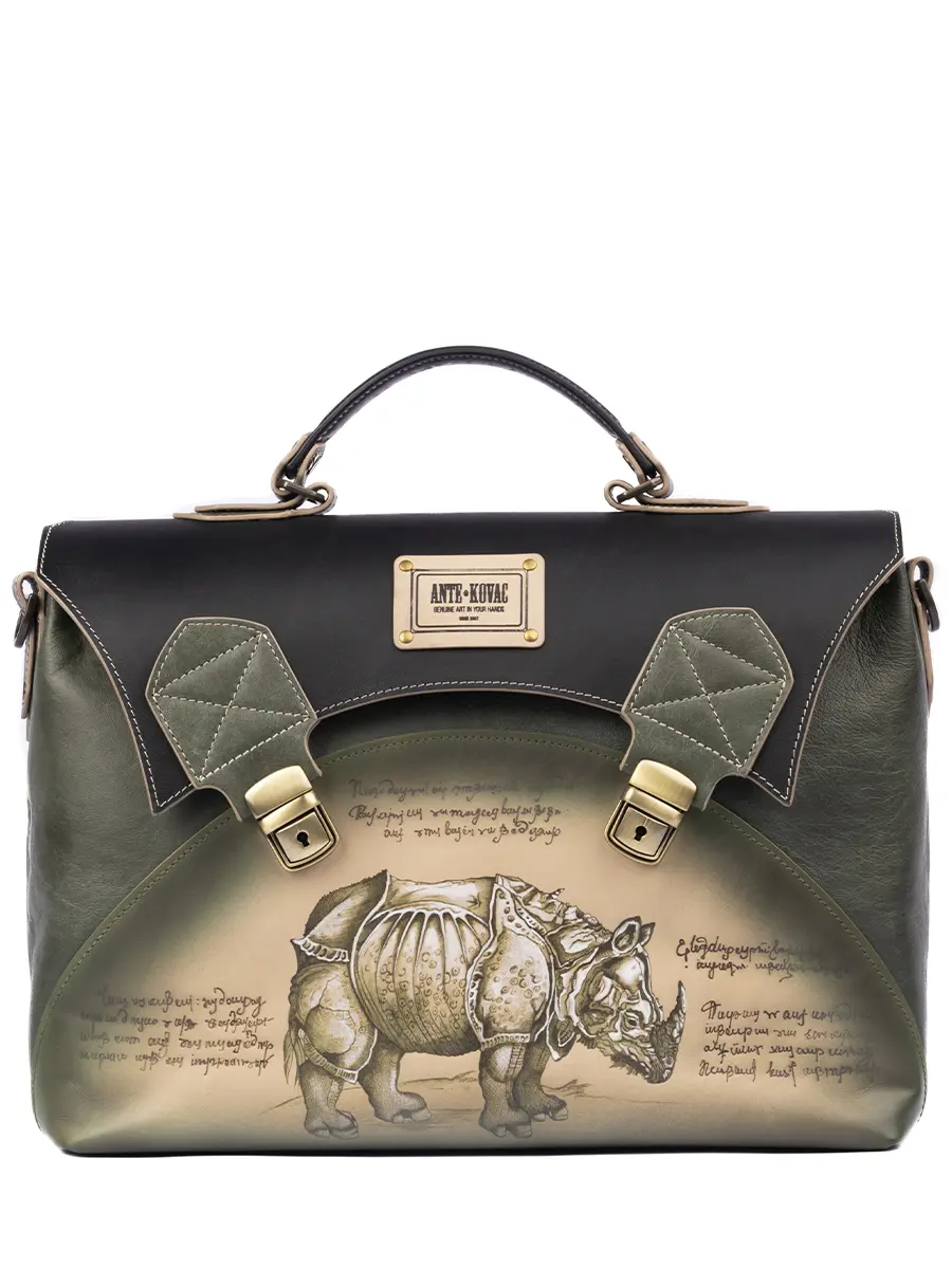 Портфель кожаный "Носорог Дюрера"