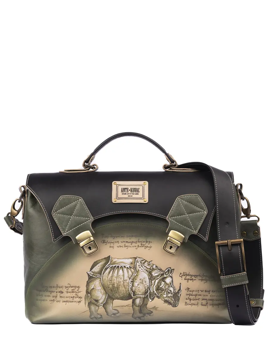 Портфель кожаный "Носорог Дюрера"