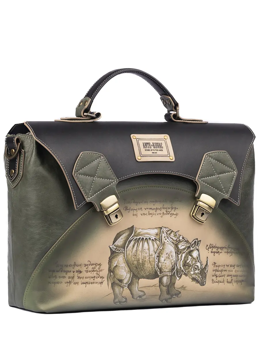 Портфель кожаный "Носорог Дюрера"