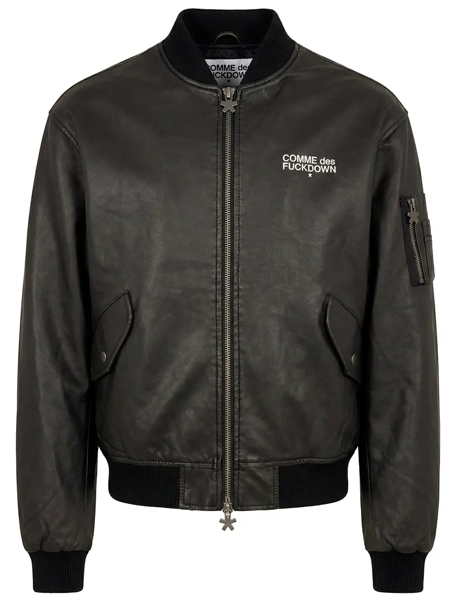 Бомбер из экокожи