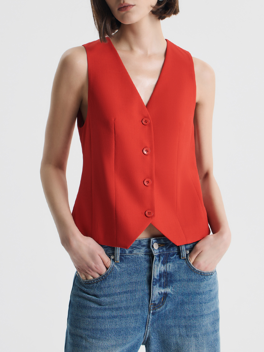 Жилет однотонный