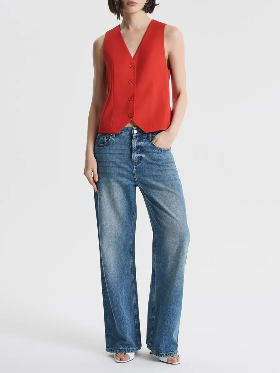 Жилет однотонный