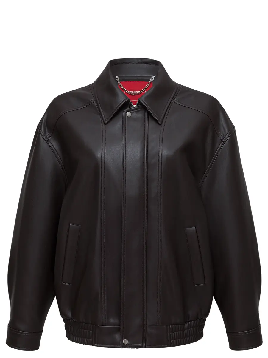 Бомбер из экокожи