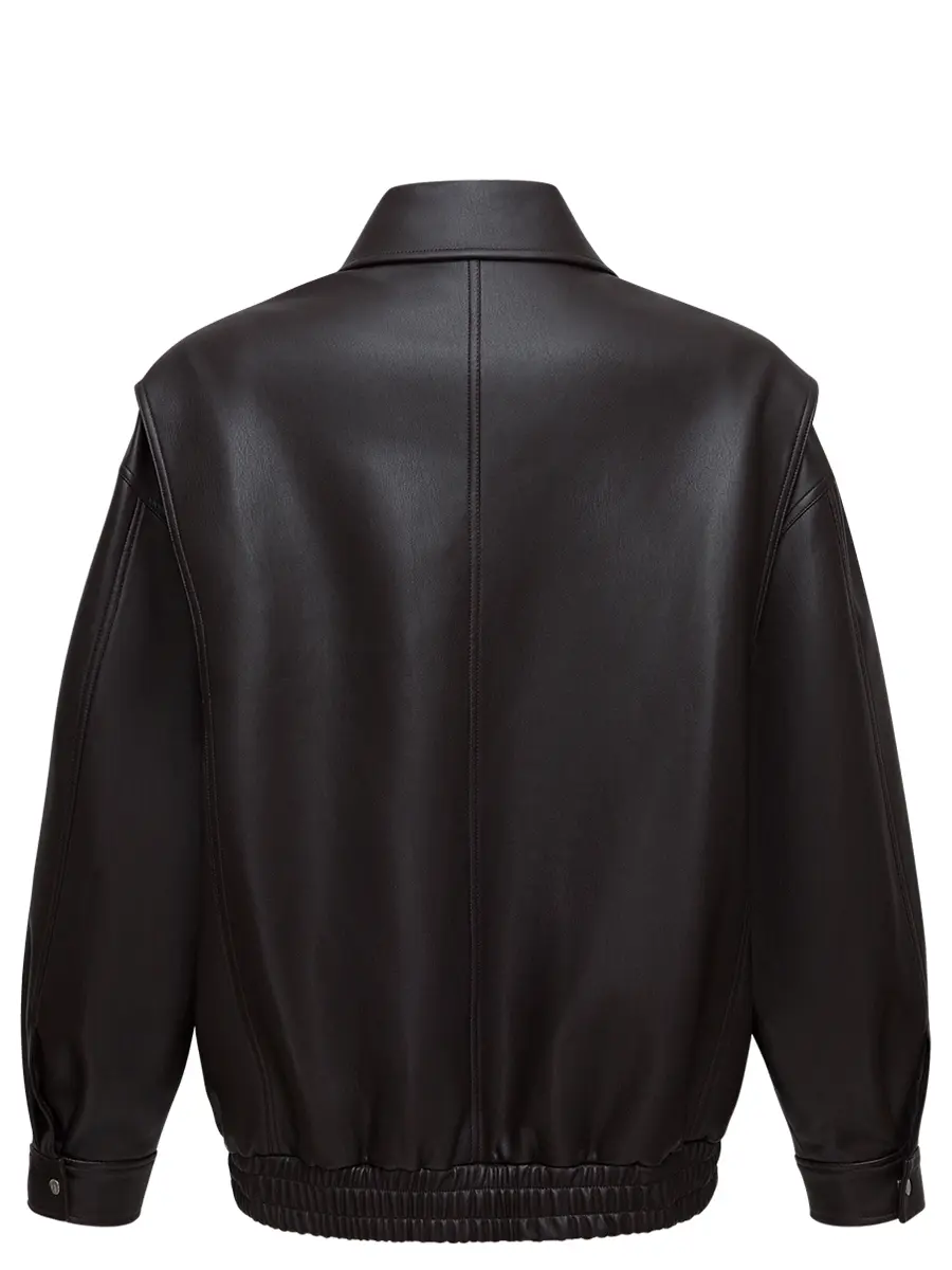 Бомбер из экокожи