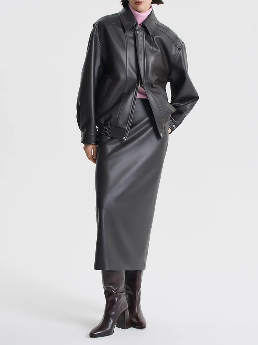 Юбка из экокожи