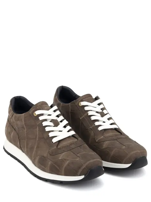 Кроссовки из кожи крокодила BARDINI