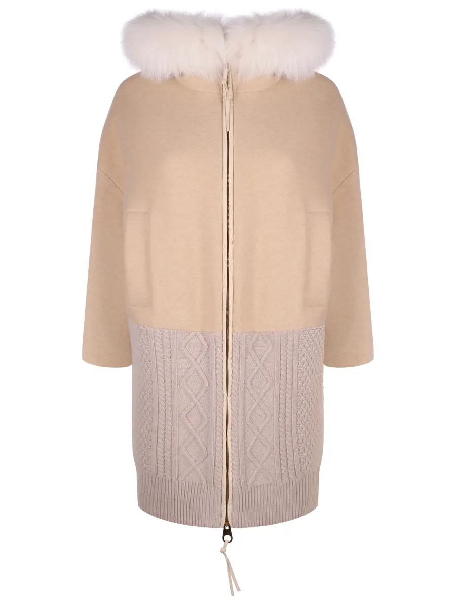 Пальто комбинированное с мехом