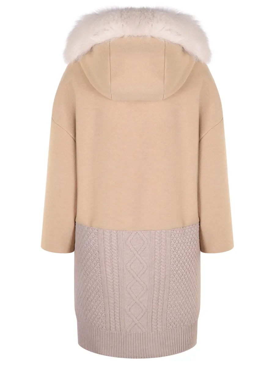 Пальто комбинированное с мехом