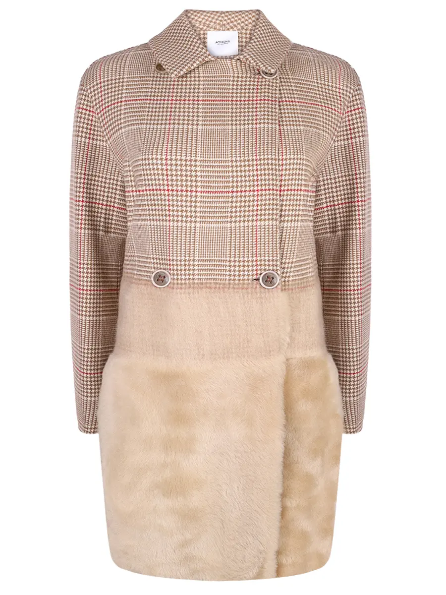 Пальто комбинированное