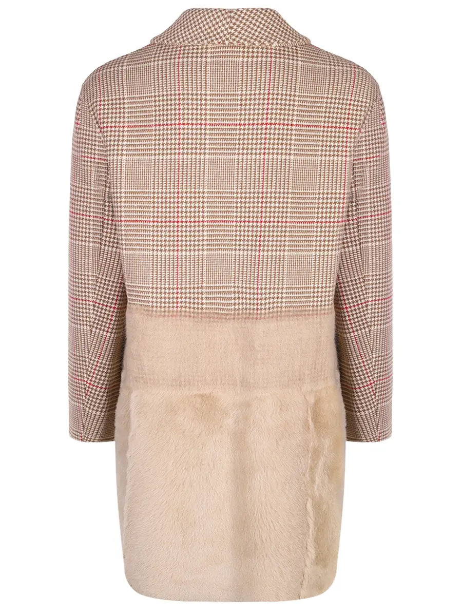 Пальто комбинированное