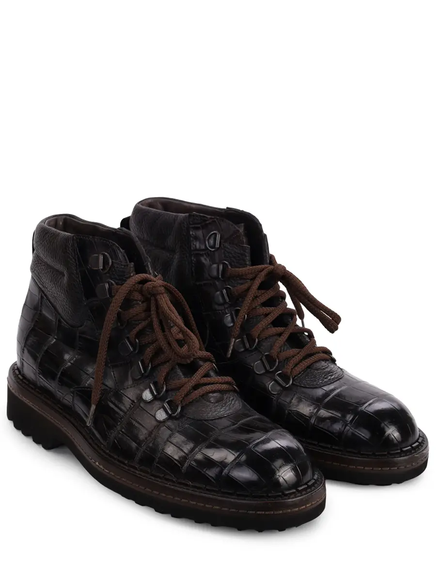 Ботинки из кожи крокодила