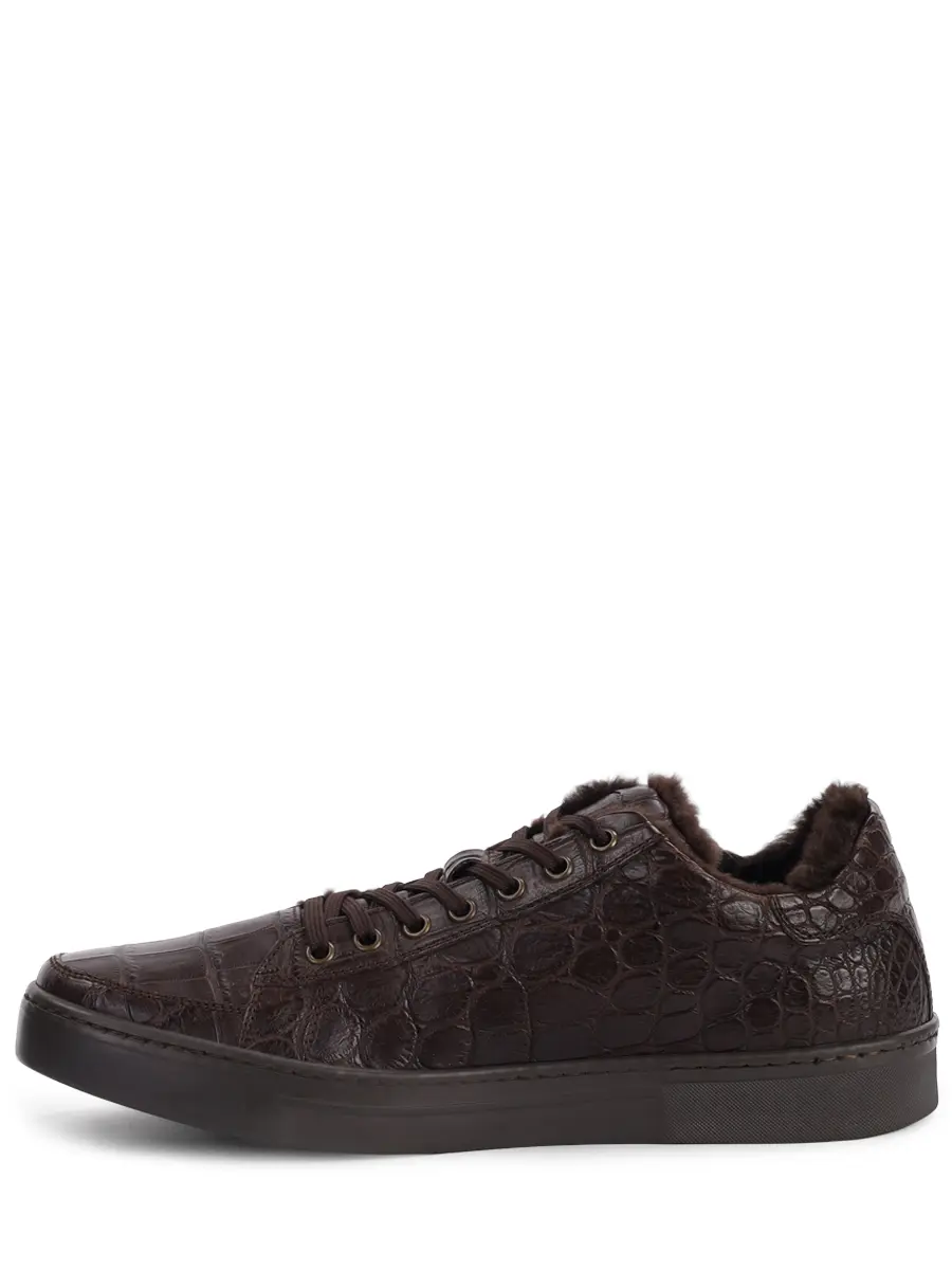 Кеды из кожи крокодила на меху