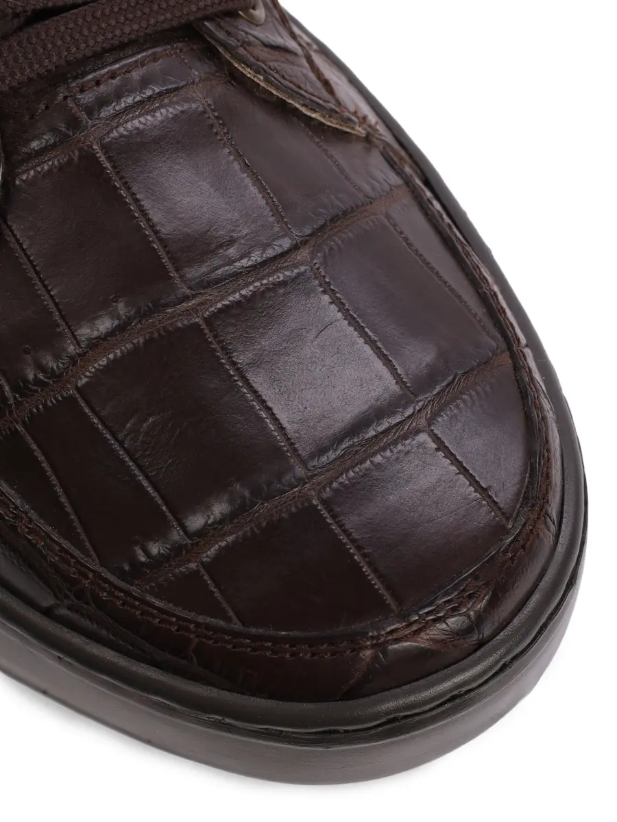 Кеды из кожи крокодила на меху