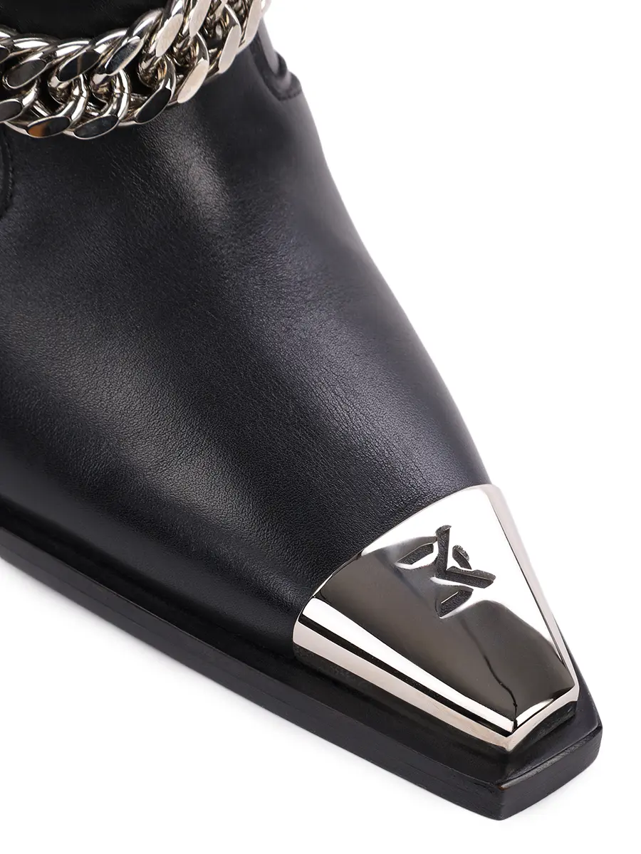 Ботильоны кожаные