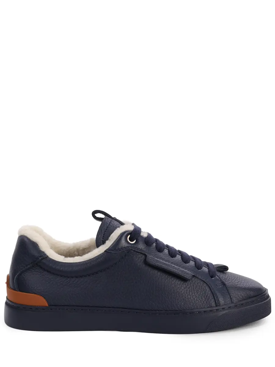 Кеды кожаные на меху