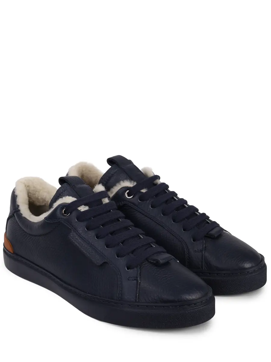 Кеды кожаные на меху