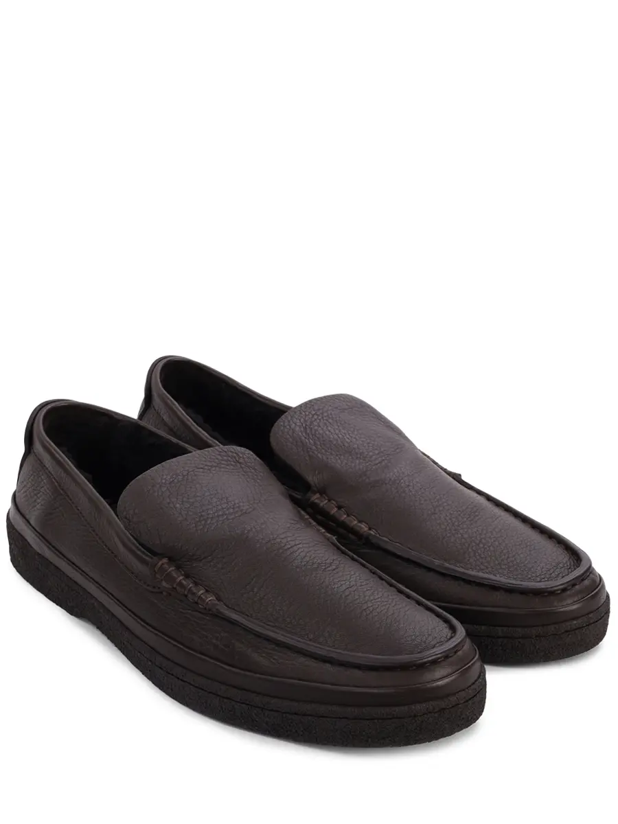 Лоферы кожаные на меху