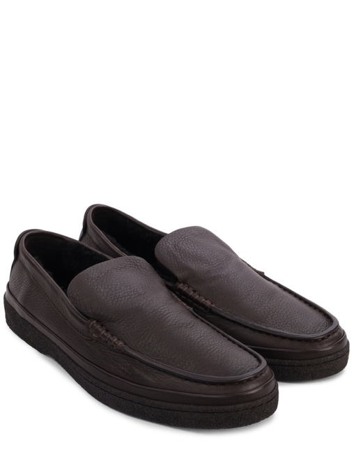 Лоферы кожаные на меху ZEGNA