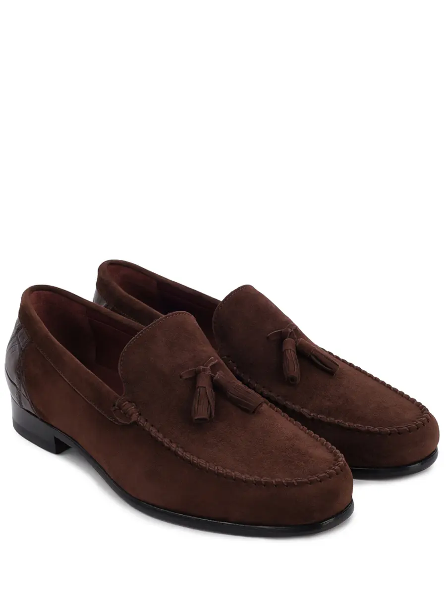 Лоферы замшевые