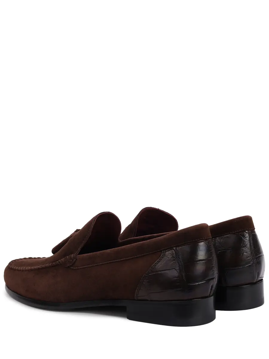 Лоферы замшевые