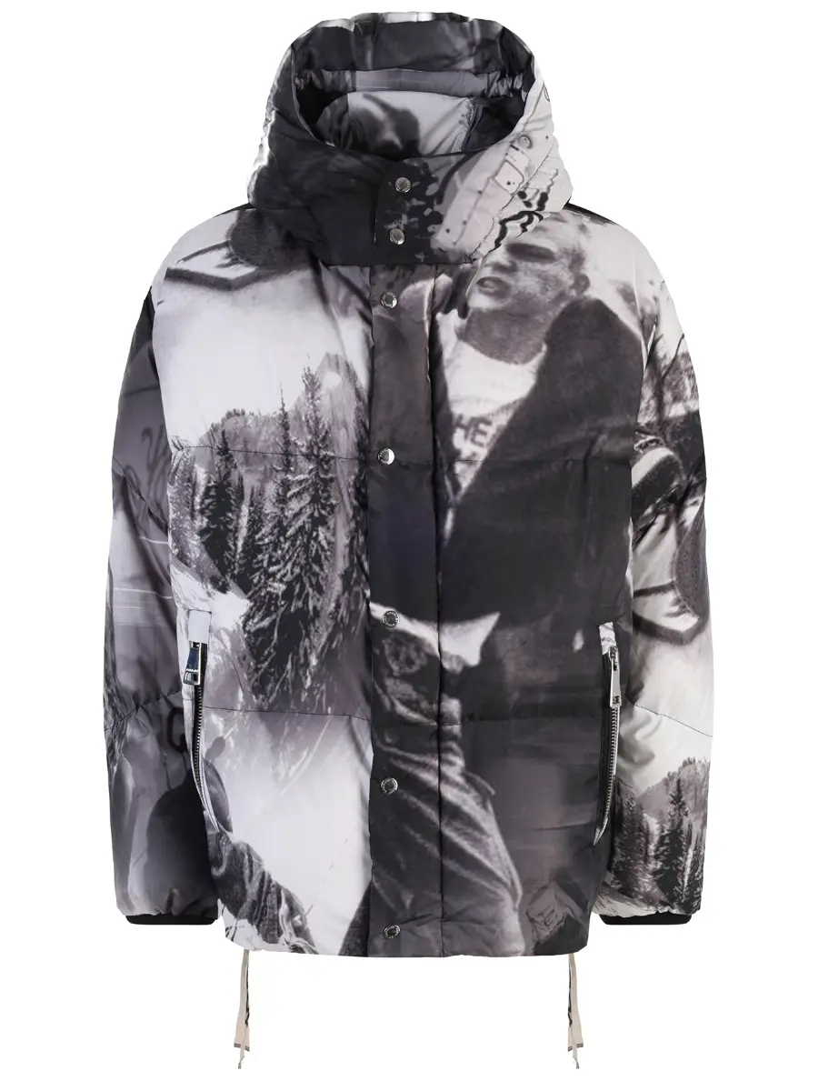 Пуховик с принтом