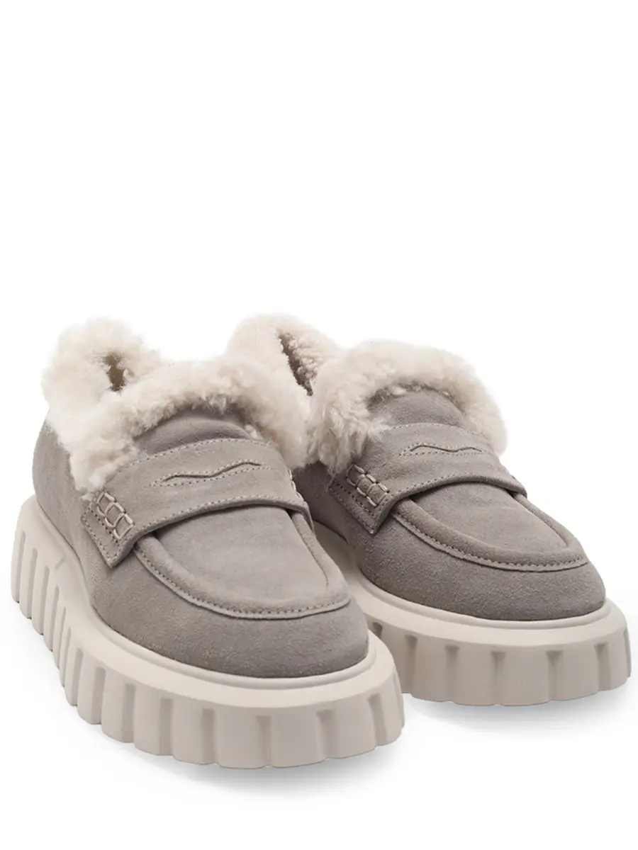 Лоферы замшевые