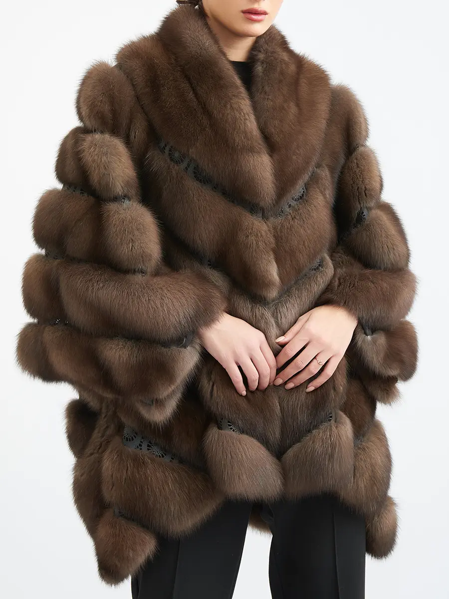 Пончо из меха соболя