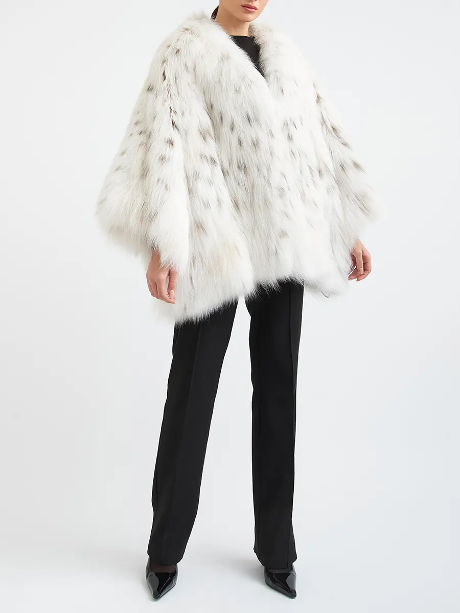 Пончо из меха рыси