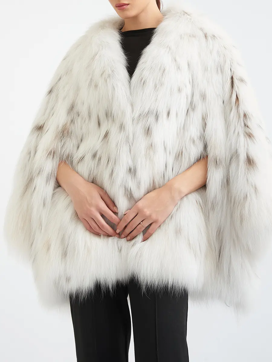 Пончо из меха рыси