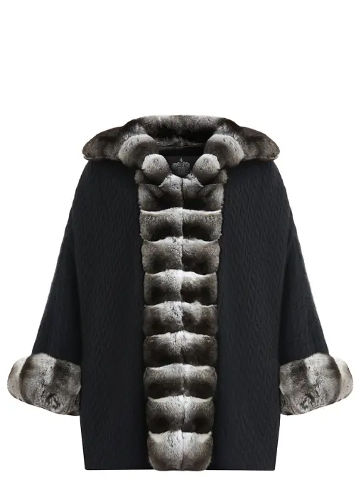 Пончо из кашемира на меху JULIA DILUA