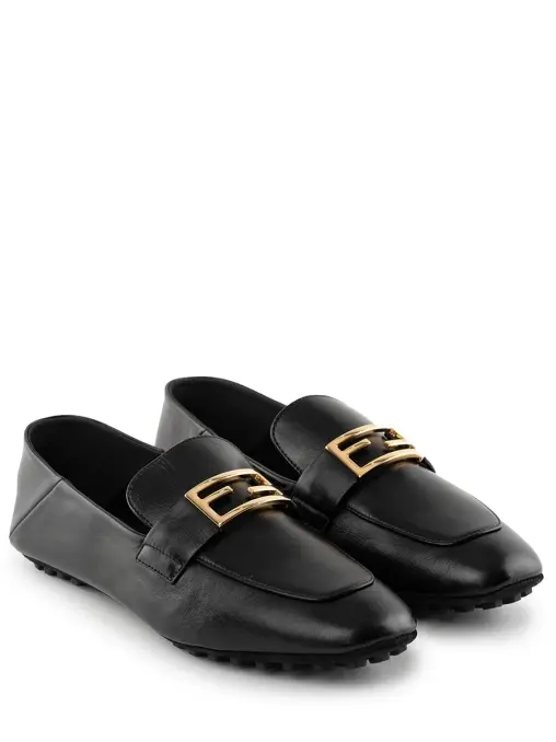 Мокасины кожаные FENDI