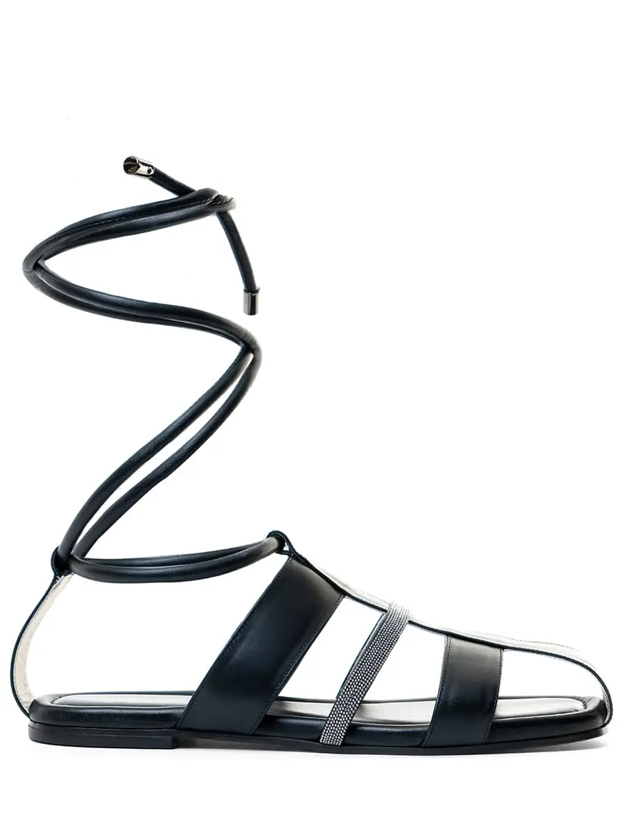 Сандалии кожаные