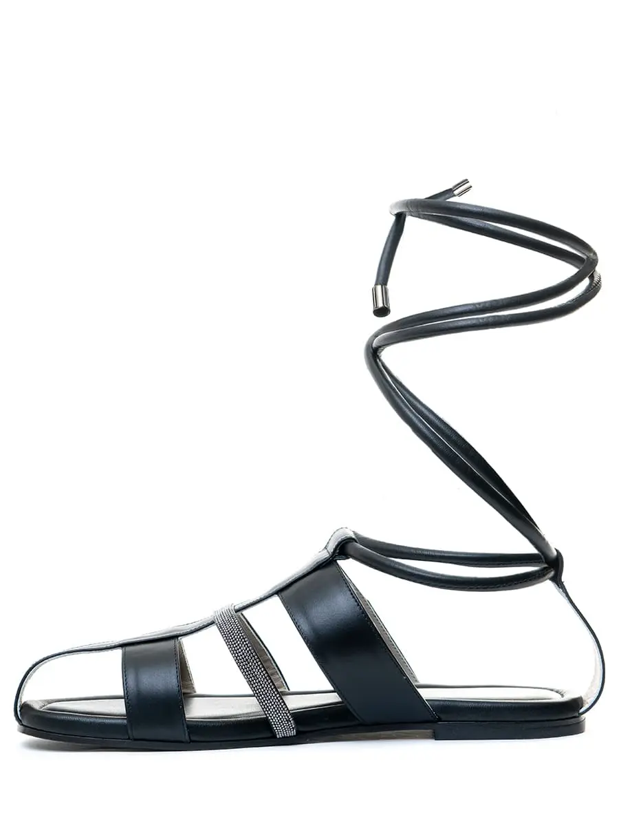 Сандалии кожаные